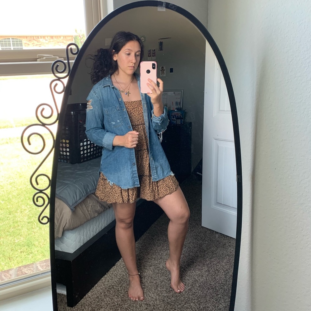 AE Destroyed Denim Button Up